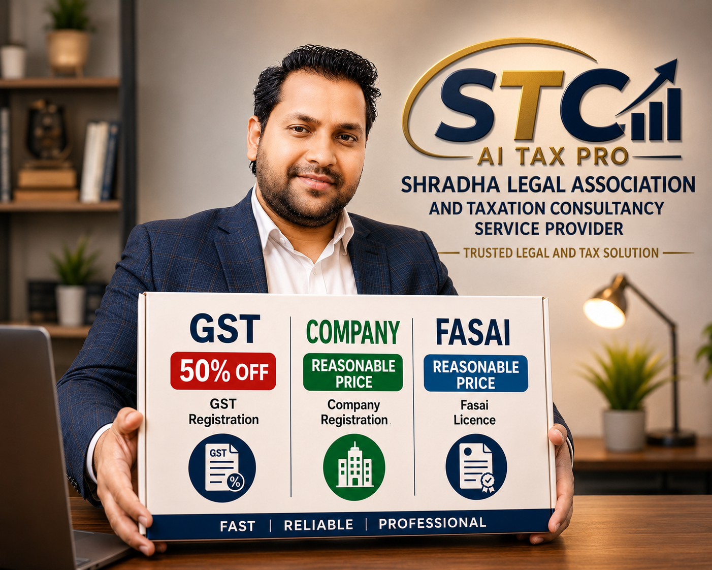 STC AI TAX PRO GST, company and FASAI services